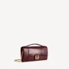Women’s hourglass pochette with chain in dark burgundy Women’s hourglass pochette with chain in dark burgundy