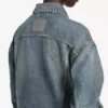 Women’s kick denim jacket in dirty vintage blue