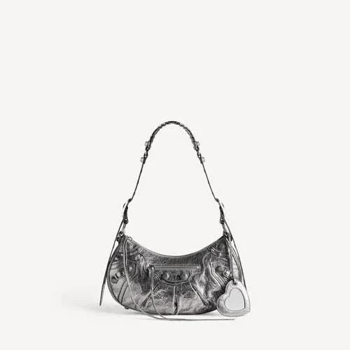 Women’s le cagole shoulder bag small in silver Women’s le cagole shoulder bag small in silver