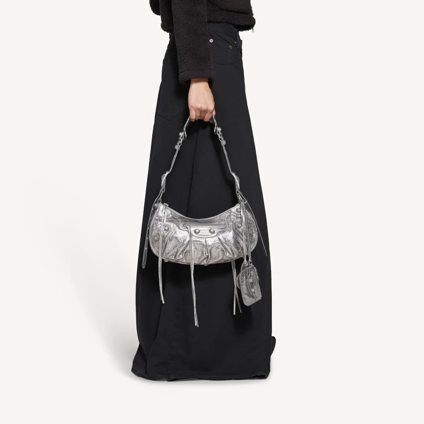 Women’s le cagole shoulder bag small in silver Women’s le cagole shoulder bag small in silver