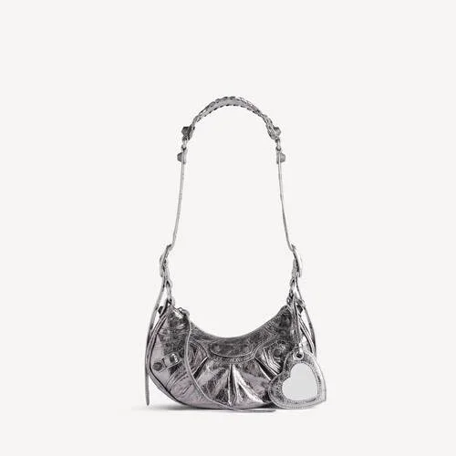 Women’s le cagole shoulder bag xs in silver Women’s le cagole shoulder bag xs in silver