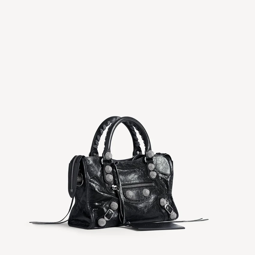 Women’s le city bag small giant studs with rhinestones in black Women’s le city bag small giant studs with rhinestones in black