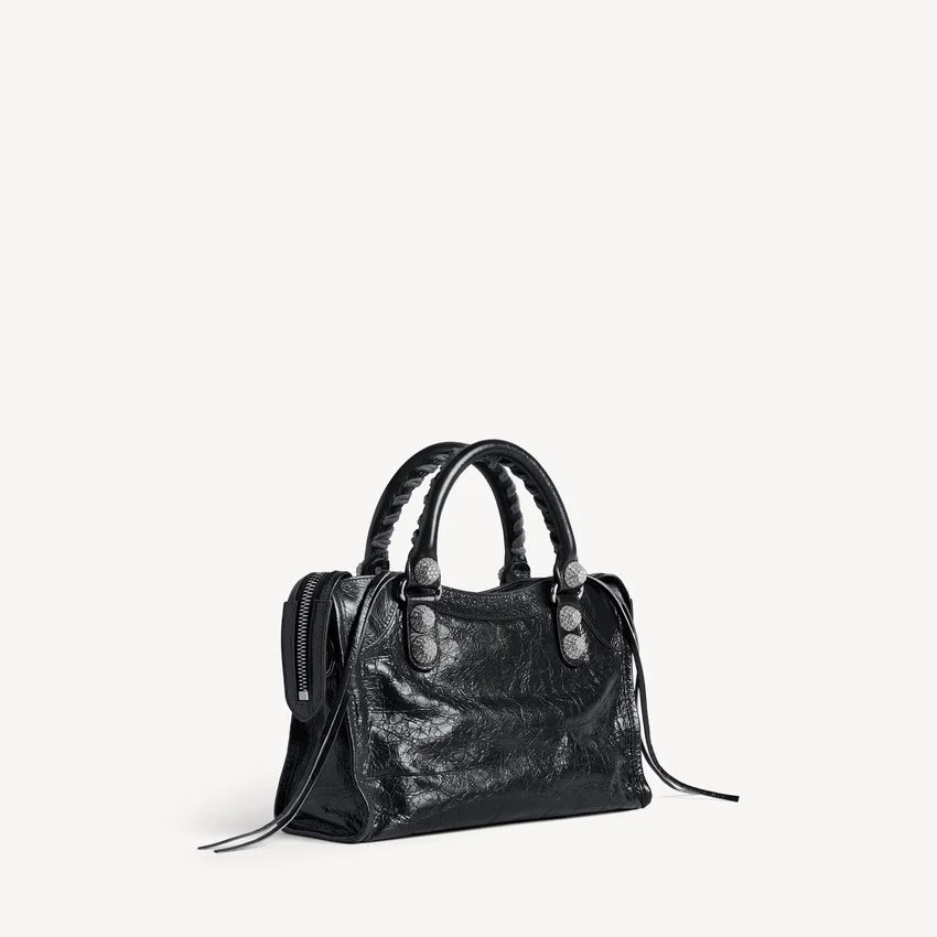 Women’s le city bag small giant studs with rhinestones in black Women’s le city bag small giant studs with rhinestones in black