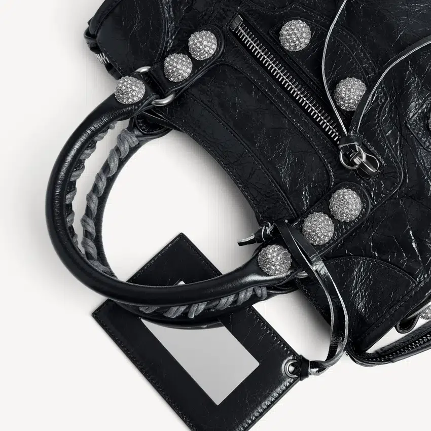 Women’s le city bag small giant studs with rhinestones in black Women’s le city bag small giant studs with rhinestones in black