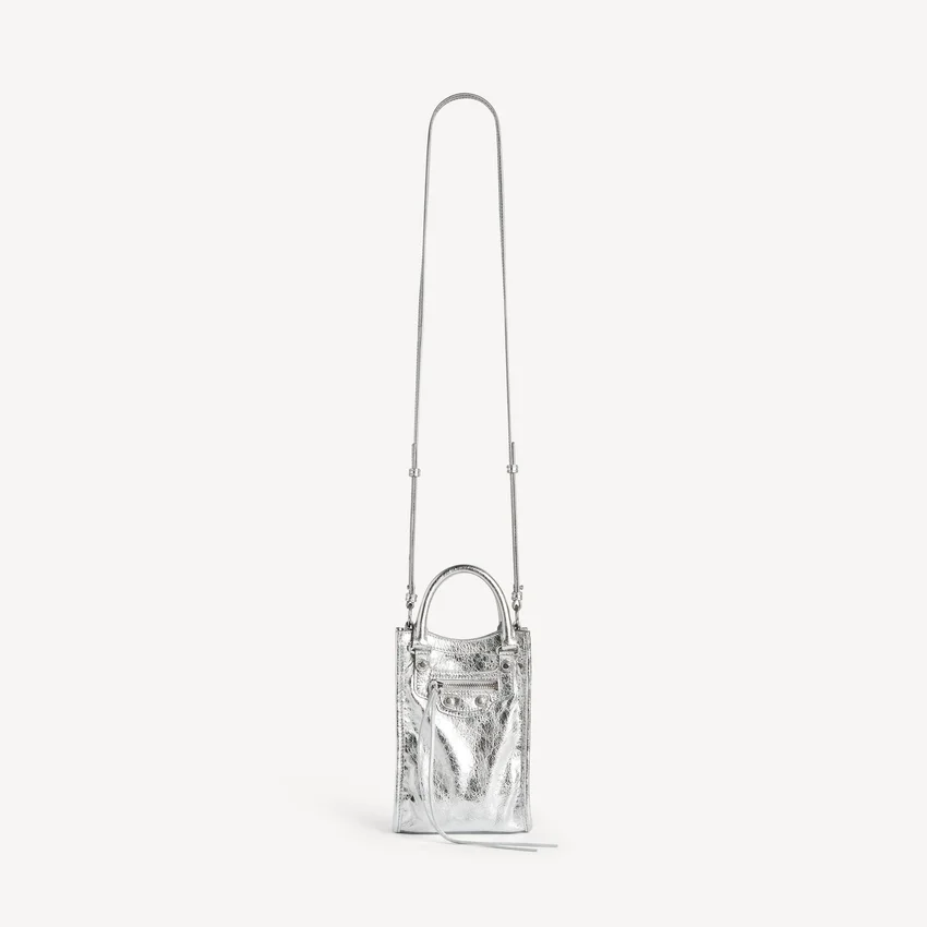 Women’s le city tote phone holder in silver Women’s le city tote phone holder in silver