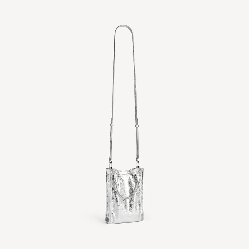 Women’s le city tote phone holder in silver Women’s le city tote phone holder in silver
