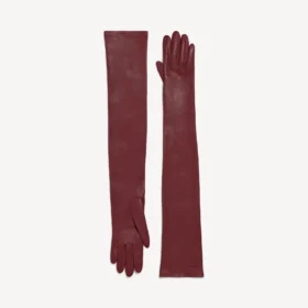Women’s long gloves in burgundy