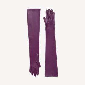 Women’s long gloves in iris