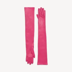 Women’s long gloves in rose