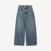 Women’s low crotch baggy jeans in dirty vintage blue Women’s low crotch baggy jeans in dirty vintage blue
