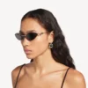 Women’s nano cat sunglasses in silver Women’s nano cat sunglasses in silver
