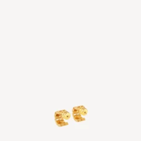 Women’s nano hoop earrings in shiny gold