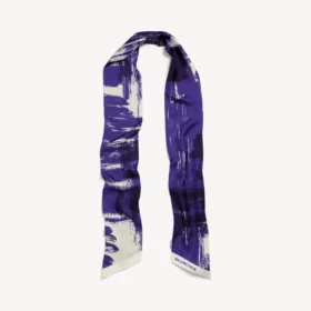 Women’s paintbrush twilly scarf in blue