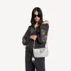 Women’s rodeo sling pochette with rhinestones in smoke grey Women’s rodeo sling pochette with rhinestones in smoke grey