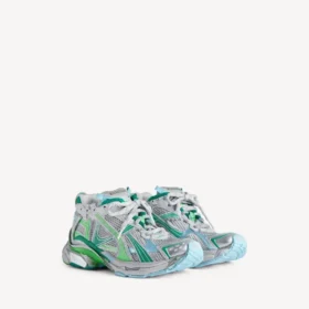Men’s runner sneaker in grey/green/blue