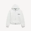 Women’s salon de couture regular fit zip-up hoodie  in white