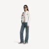Women’s salon de couture regular fit zip-up hoodie  in white