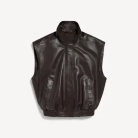 Women’s sleeveless blouson in moka Women’s sleeveless blouson in moka