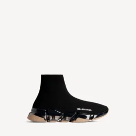 Men’s speed 2.0 full clear sole recycled knit sneaker in black/beige