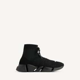 Men’s speed 2.0 lace-up recycled knit sneaker in black