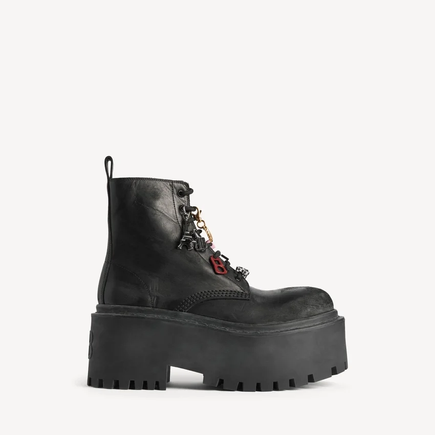 Women’s strike platform bootie with charms in black/multicolor Women’s strike platform bootie with charms in black/multicolor
