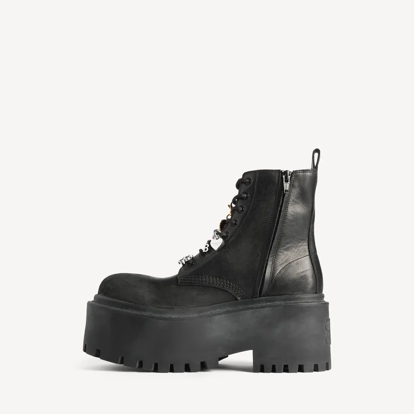 Women’s strike platform bootie with charms in black/multicolor Women’s strike platform bootie with charms in black/multicolor