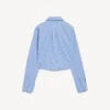 Women’s striped cropped shirt in blue/navy