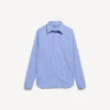 Women’s striped poplin shirt in blue/navy
