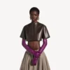 Women’s super cropped top in brown