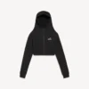Women’s techwear cocoon hoodie in black