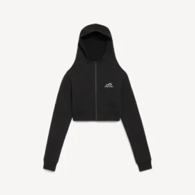 Women’s techwear cocoon hoodie in black