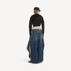 Women’s techwear cocoon hoodie in black