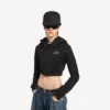 Women’s techwear cocoon hoodie in black