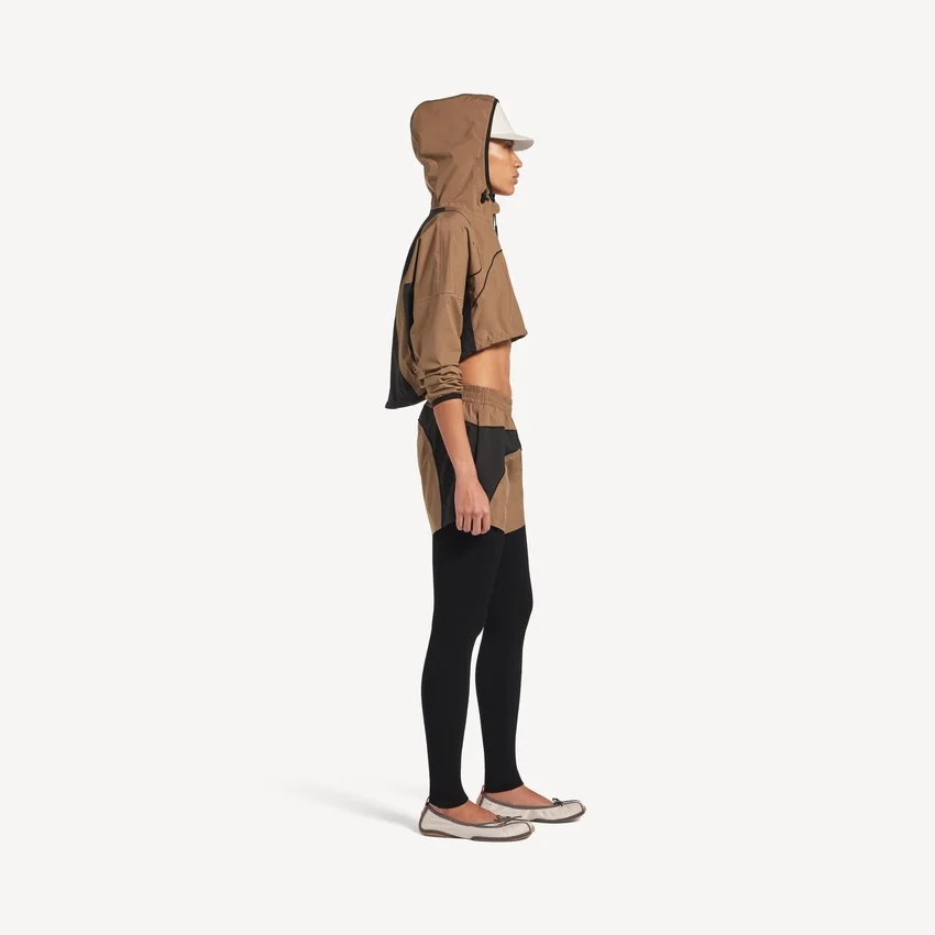Women’s techwear cropped jacket in camel Women’s techwear cropped jacket in camel