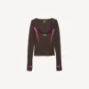 Women’s techwear fitted long sleeve top in khaki brown/neon pink Women’s techwear fitted long sleeve top in khaki brown/neon pink