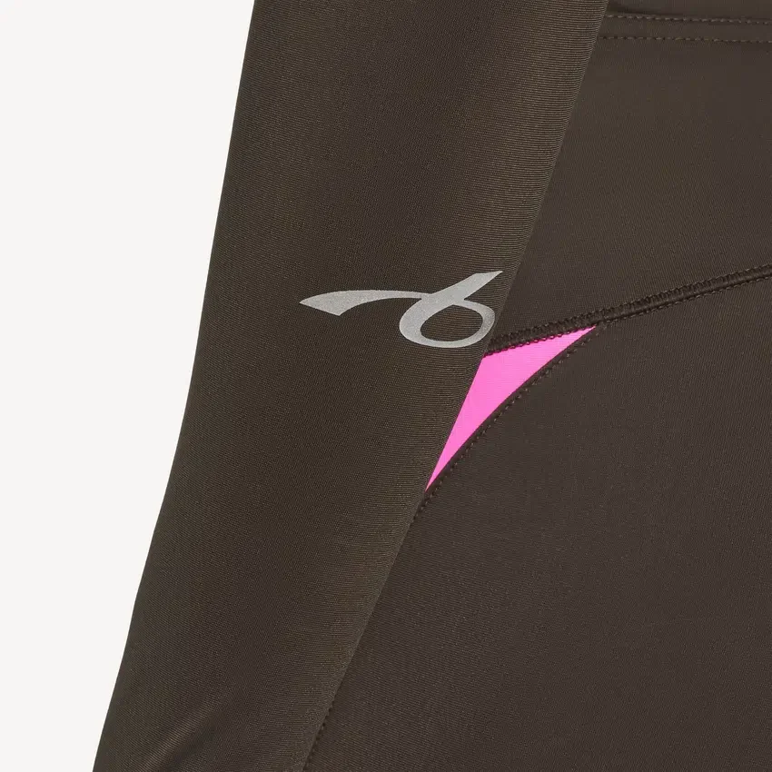 Women’s techwear fitted long sleeve top in khaki brown/neon pink Women’s techwear fitted long sleeve top in khaki brown/neon pink