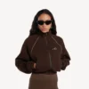 Women’s techwear tracksuit jacket in moka