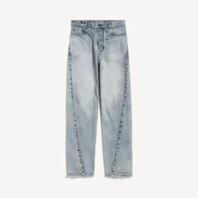 Women’s twisted seam jeans in bleach light bleu